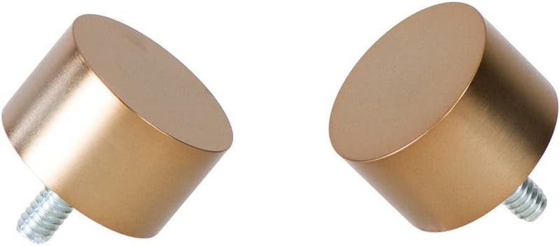 Ivilon End Cap Finials for Curtain Rods of 7/8 and 1 Inch Diameter Color Warm Gold - Image 1